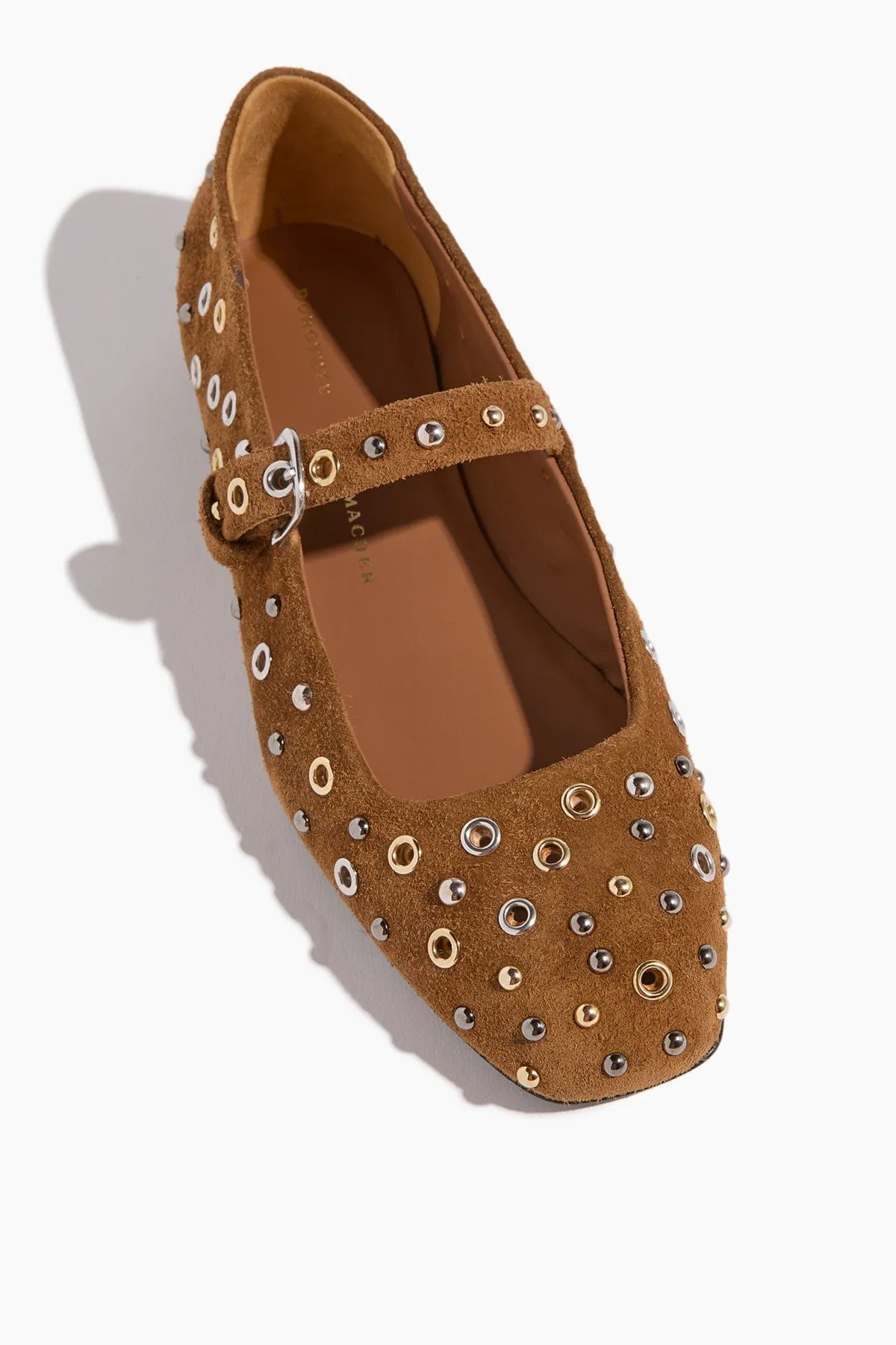 Wild Softness Studded Ballerina Flat in Tobacco