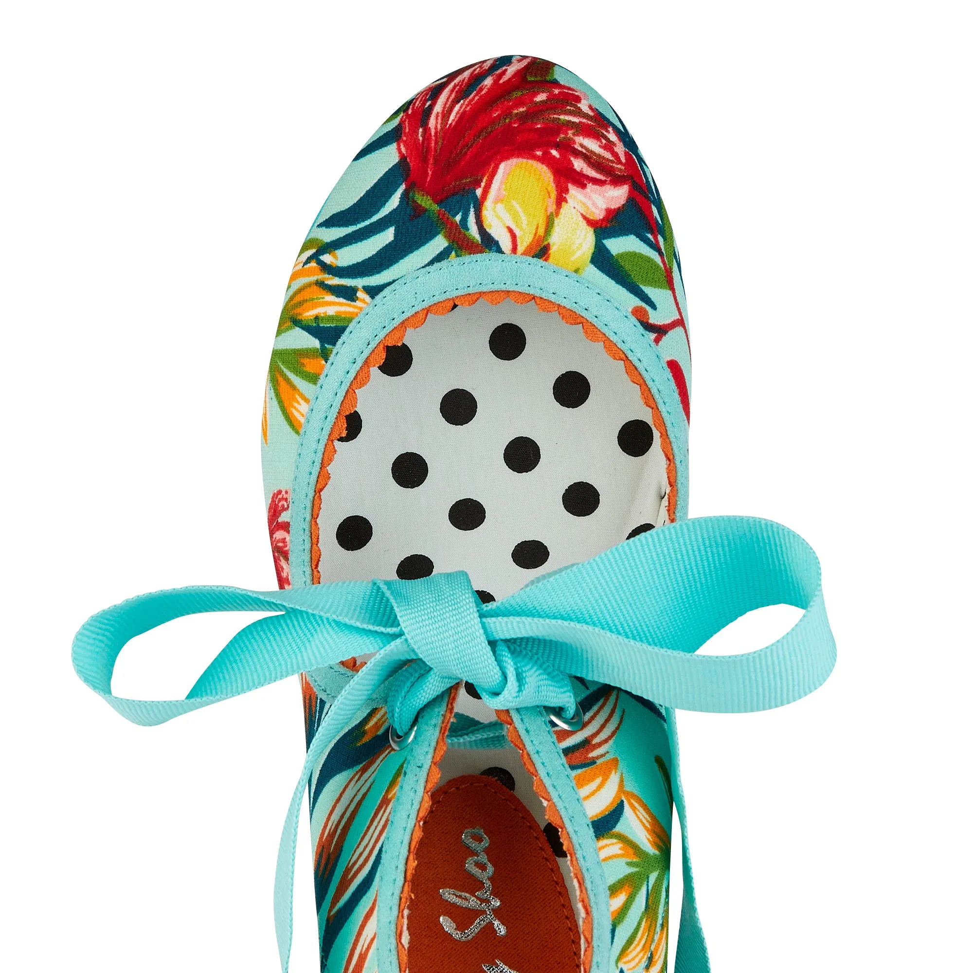 Willow Aqua Blue Floral Bootie High Heels by Ruby Shoo