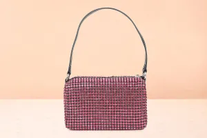 Women Pink Fancy Sling Box Clutch