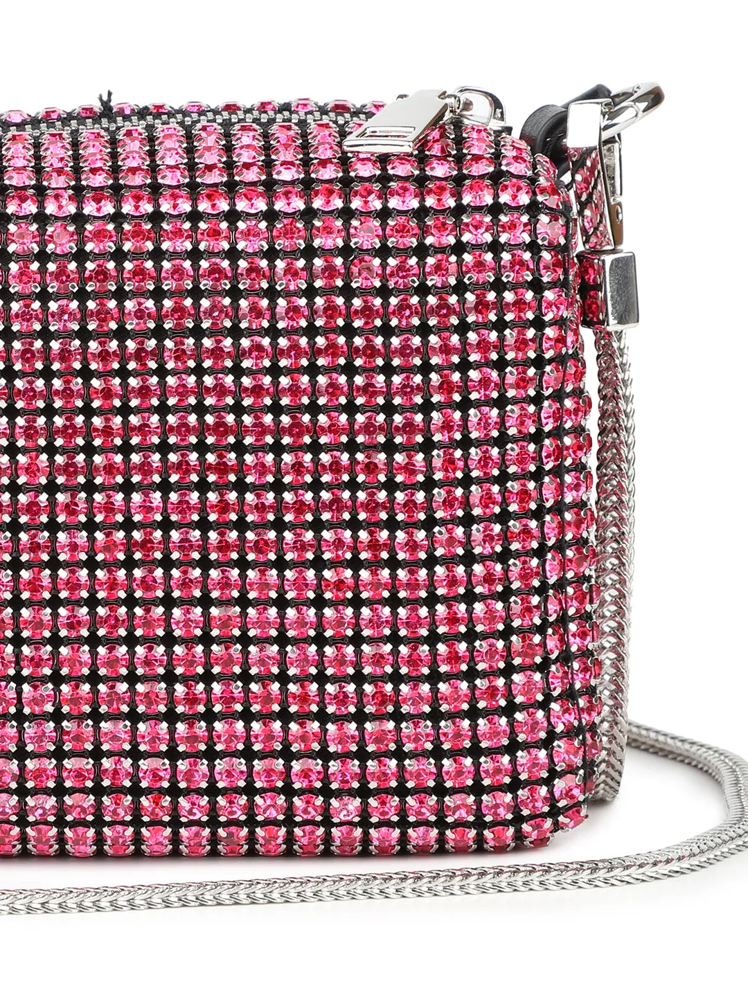 Women Pink Fancy Sling Box Clutch