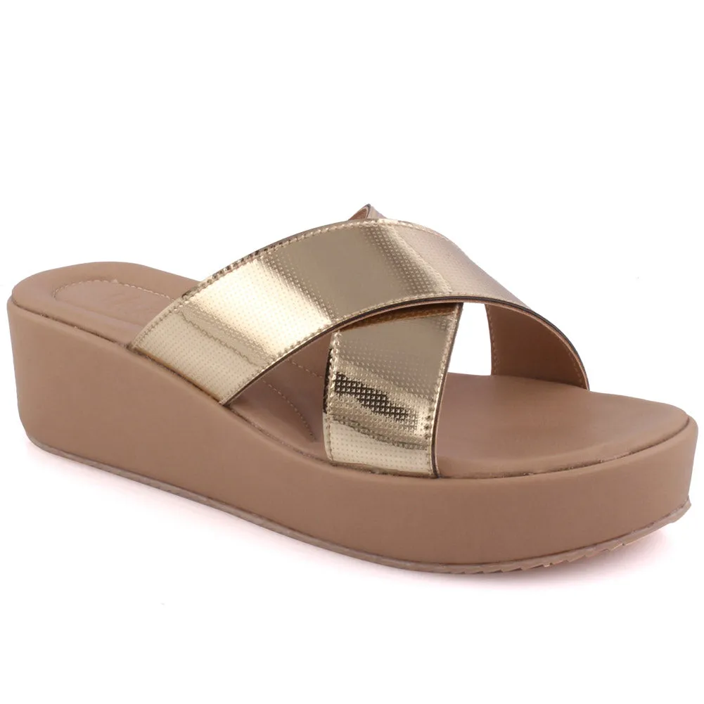 Women “ Sutton” Open Toe Flat Slippers