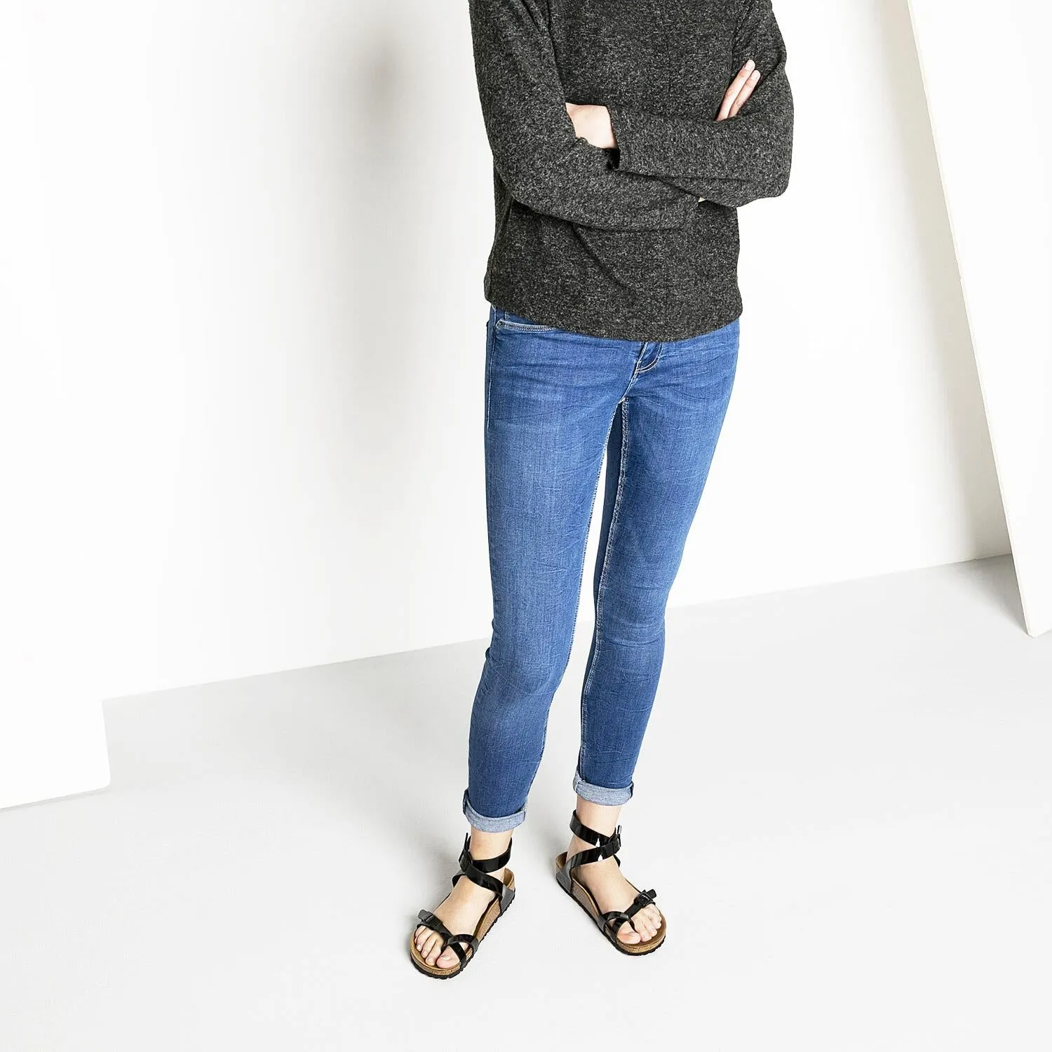 Women's Birkenstock Yara Black Birko-Flor