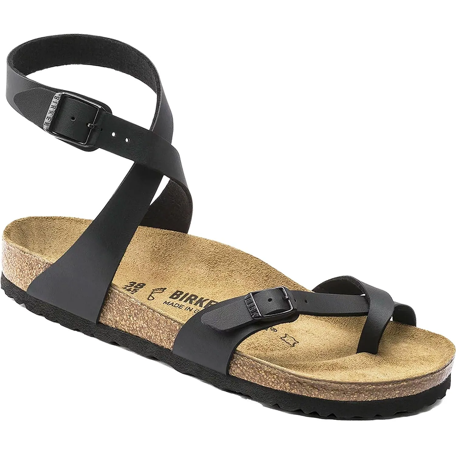 Women's Birkenstock Yara Black Birko-Flor