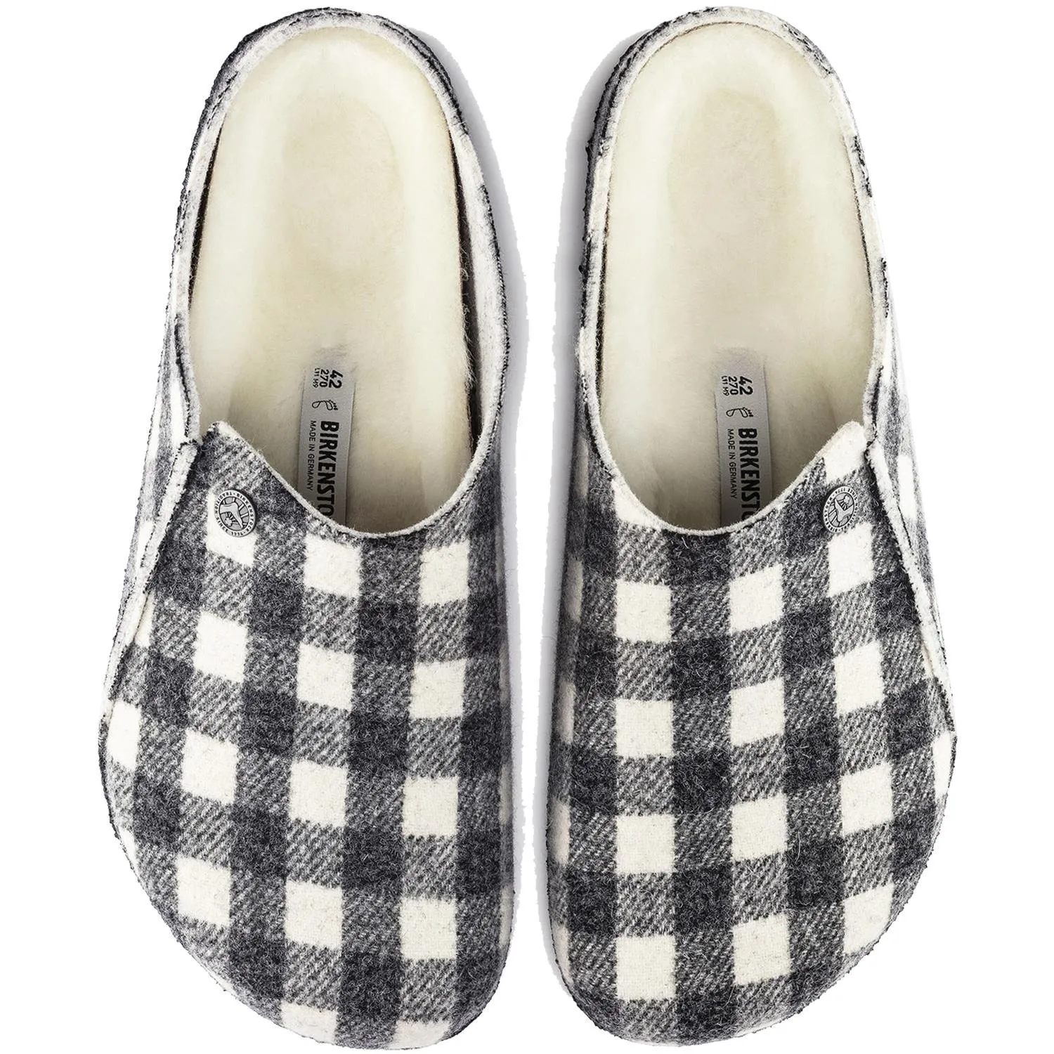 Women's Birkenstock Zermatt Plaid White/Natural Wool
