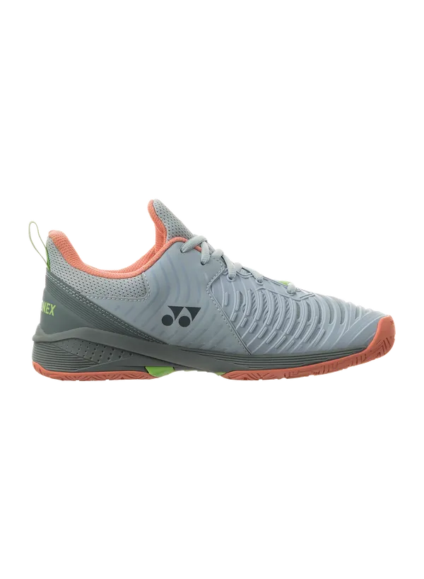Yonex Women's Power Cushion Sonicage 3 Tennis Shoes in Grayish Blue/Pink